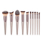 4/10pcs Champagne makeup brushes set for cosmetic foundation powder blush eyeshadow kabuki blending make up brush beauty tool