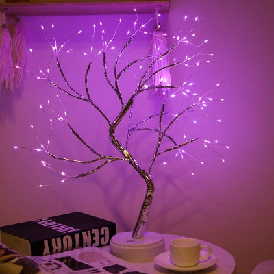 LED Night Light Mini Christmas Tree Copper Wire