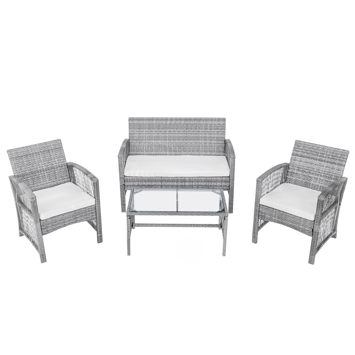 4Pcs Outdoor Patio Furniture Ratan