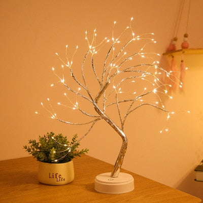 LED Night Light Mini Christmas Tree Copper Wire