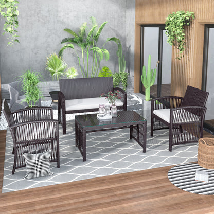 4Pcs Outdoor Patio Furniture Ratan