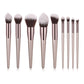 4/10pcs Champagne makeup brushes set for cosmetic foundation powder blush eyeshadow kabuki blending make up brush beauty tool