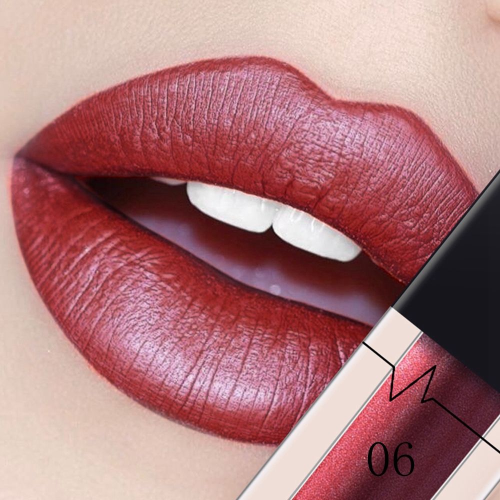 24 Colors Metallic Matte Lipgloss Not Fade Not Stick Cup Mouth Lipstick Mositurizing Waterproof Longlasting Sexy Lip Makeup