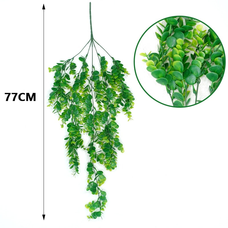 Artificial Plant Persian Fern Leaves Vines Room Home Garden Decoration Accessories Wedding Party Wall Hanging Balcony Decoration