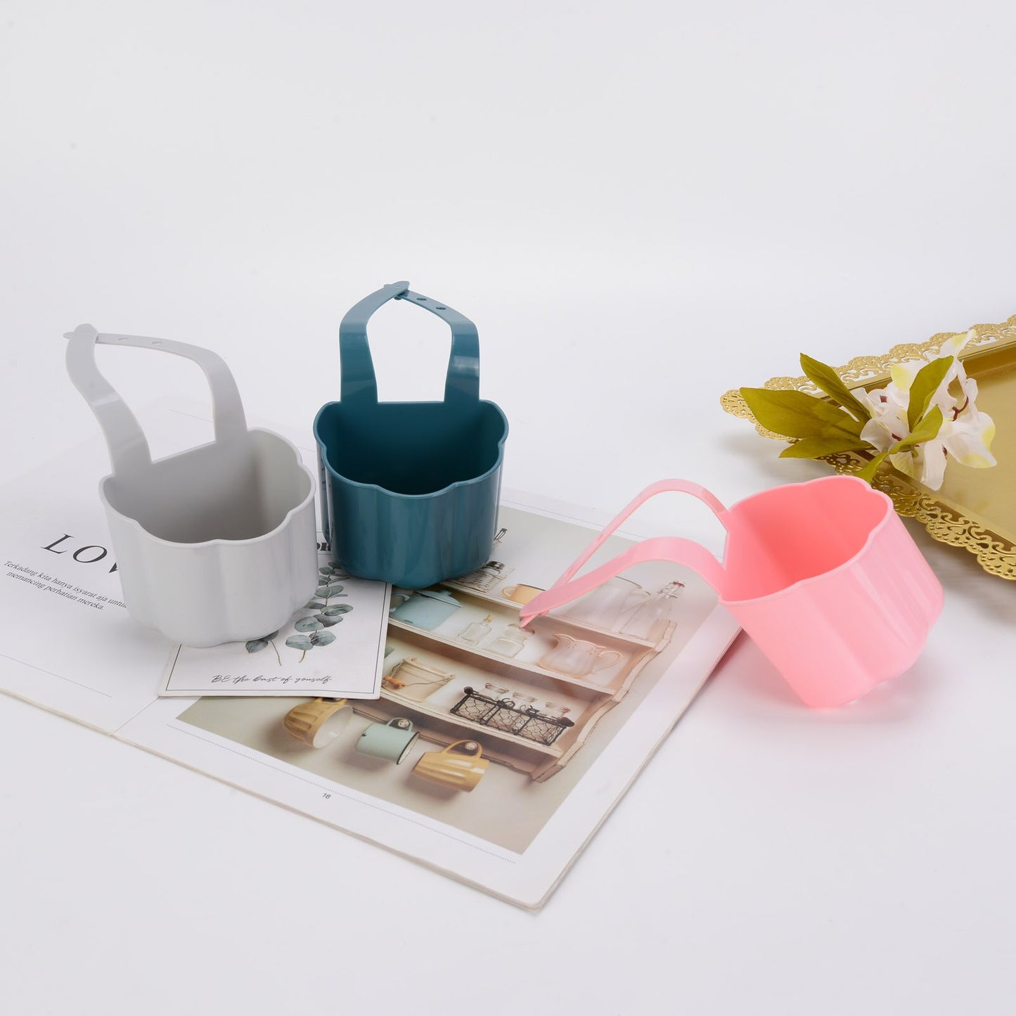 Portable Home Kitchen Hanging Drain Shelf Bag Basket Bath Storage Tools Sink Holder sink organizer  kitchen and bathroom items