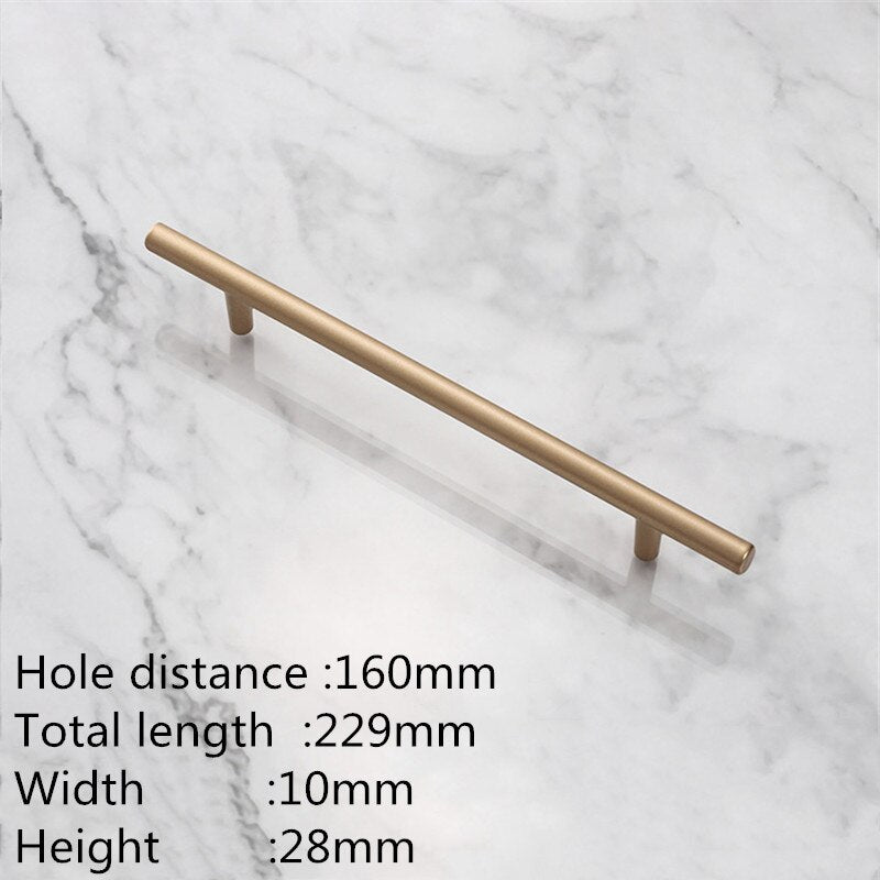 KK&FING European Simple Black Kitchen Furniture Handles Matte Gold Aluminum Alloy Cabinet Drawer Pulls Furniture Handle Hardware