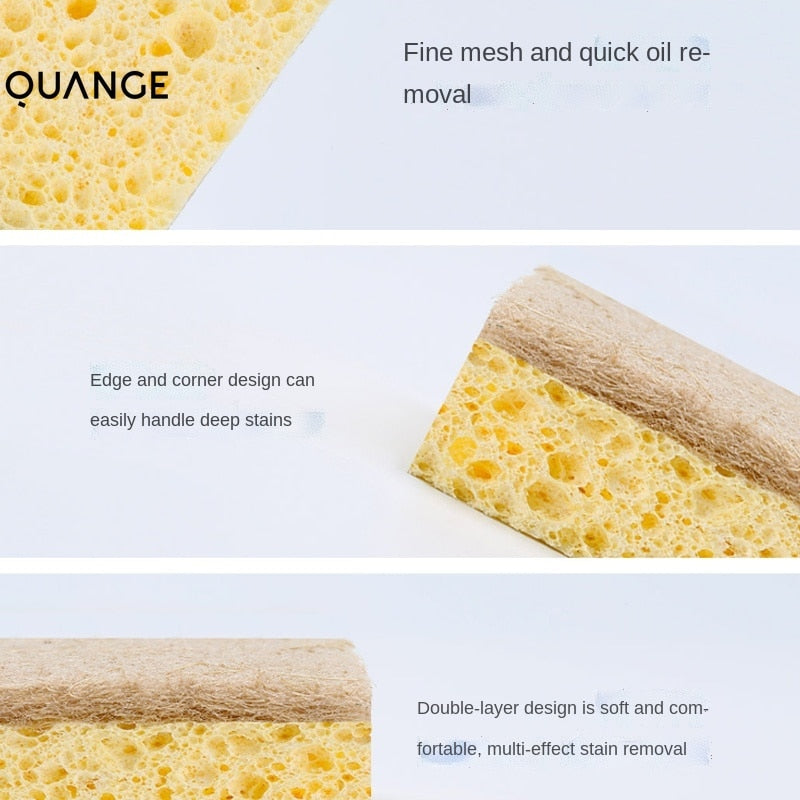 QUANGE Natural Plant Based Scrub Sponge Pad Palm Fiber Dishwashing Kitchen Item Scrubber Non Scratch Compostable 2-Sided Sponges