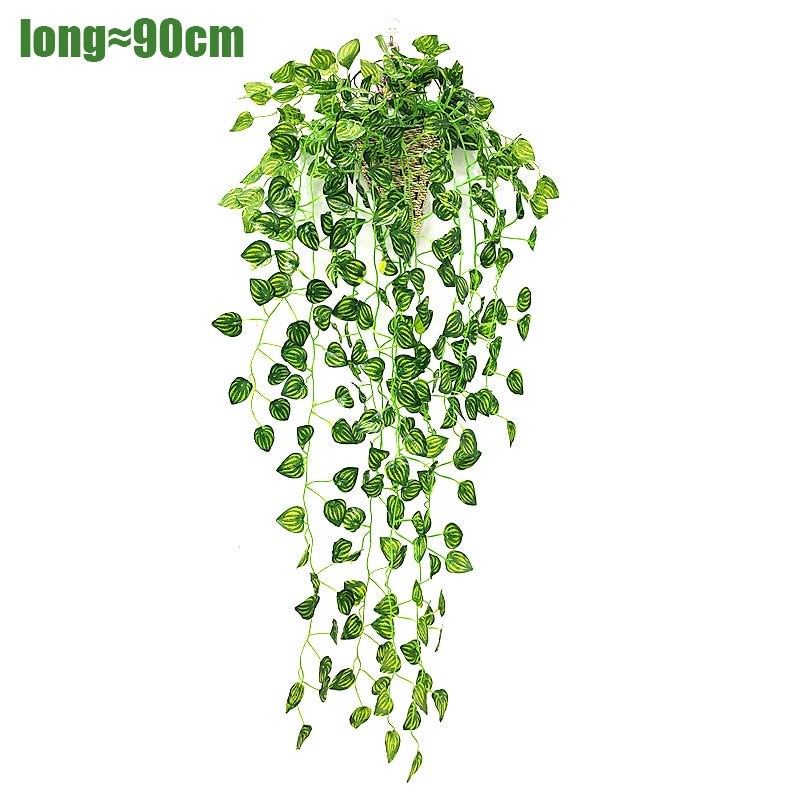 Artificial Plant Persian Fern Leaves Vines Room Home Garden Decoration Accessories Wedding Party Wall Hanging Balcony Decoration