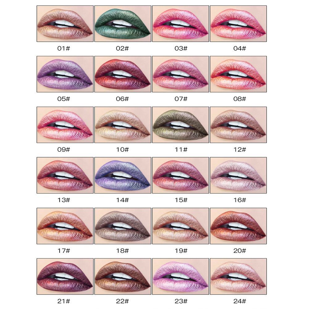 24 Colors Metallic Matte Lipgloss Not Fade Not Stick Cup Mouth Lipstick Mositurizing Waterproof Longlasting Sexy Lip Makeup