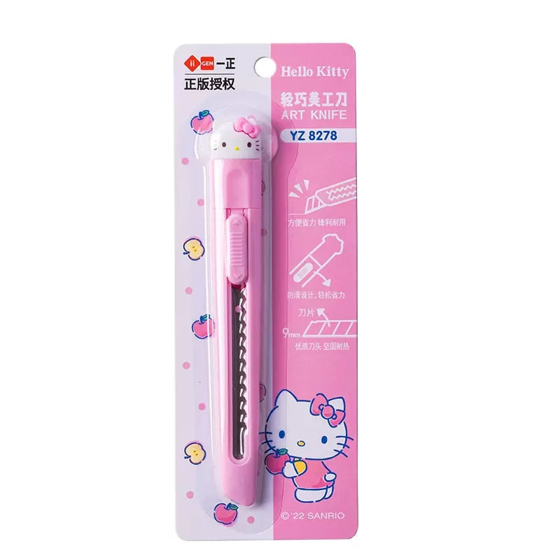 Sanrio Hello Kitty Knife Melody Creative Cartoon Cute Art Knife Portable Student Art Cutting Hello Kitty Cat Express Unpacking