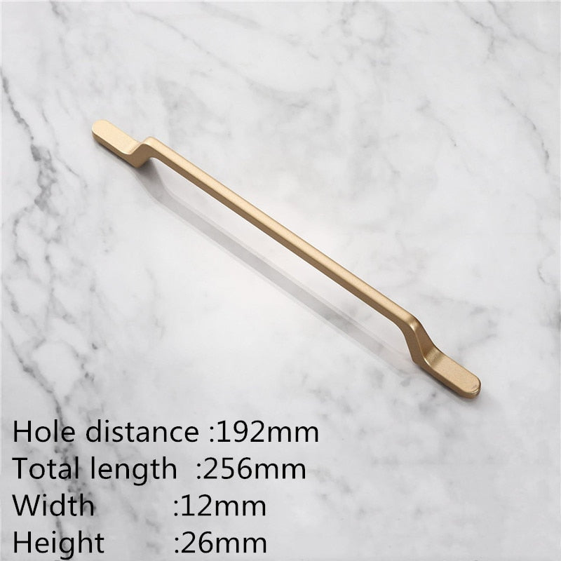 KK&FING European Simple Black Kitchen Furniture Handles Matte Gold Aluminum Alloy Cabinet Drawer Pulls Furniture Handle Hardware