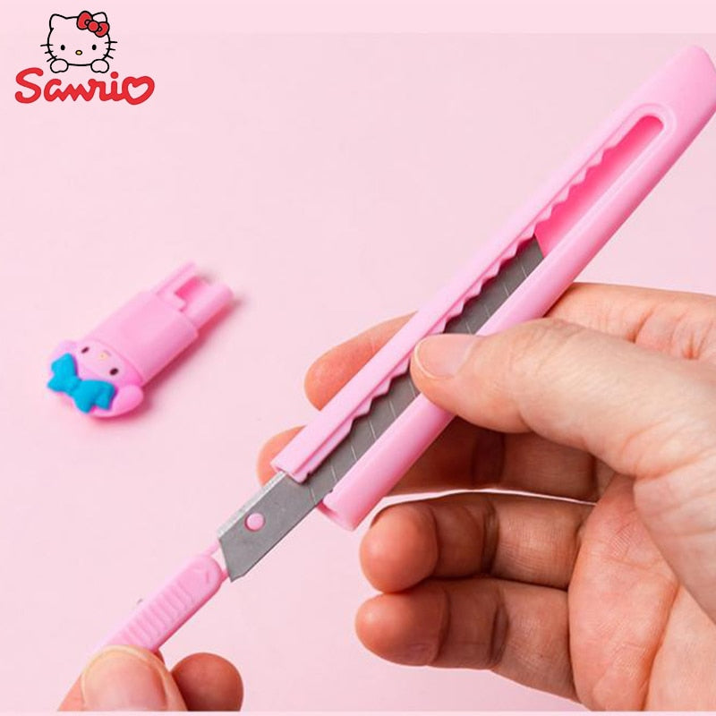 Sanrio Hello Kitty Knife Melody Creative Cartoon Cute Art Knife Portable Student Art Cutting Hello Kitty Cat Express Unpacking
