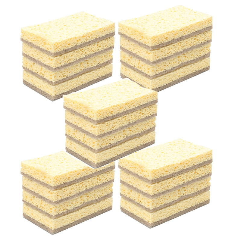 QUANGE Natural Plant Based Scrub Sponge Pad Palm Fiber Dishwashing Kitchen Item Scrubber Non Scratch Compostable 2-Sided Sponges