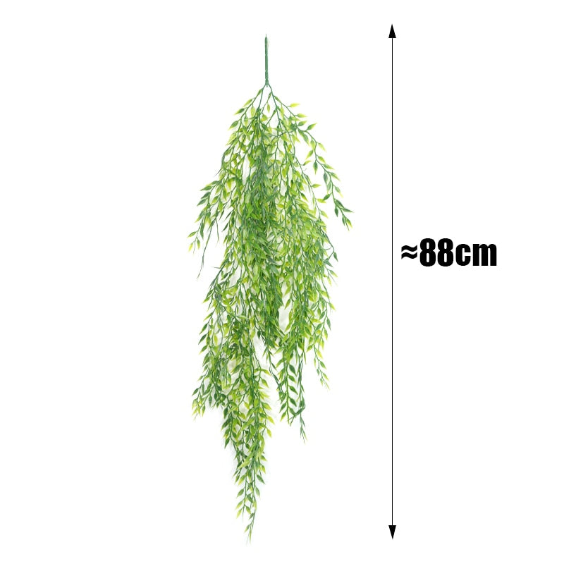 Artificial Plant Persian Fern Leaves Vines Room Home Garden Decoration Accessories Wedding Party Wall Hanging Balcony Decoration