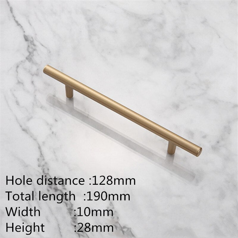 KK&FING European Simple Black Kitchen Furniture Handles Matte Gold Aluminum Alloy Cabinet Drawer Pulls Furniture Handle Hardware