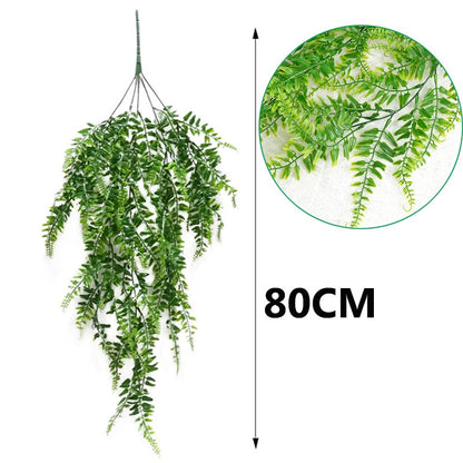 Artificial Plant Persian Fern Leaves Vines Room Home Garden Decoration Accessories Wedding Party Wall Hanging Balcony Decoration