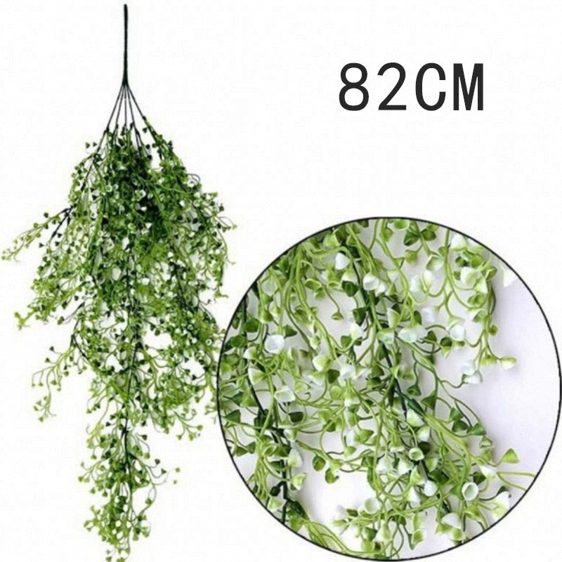 Artificial Plant Persian Fern Leaves Vines Room Home Garden Decoration Accessories Wedding Party Wall Hanging Balcony Decoration