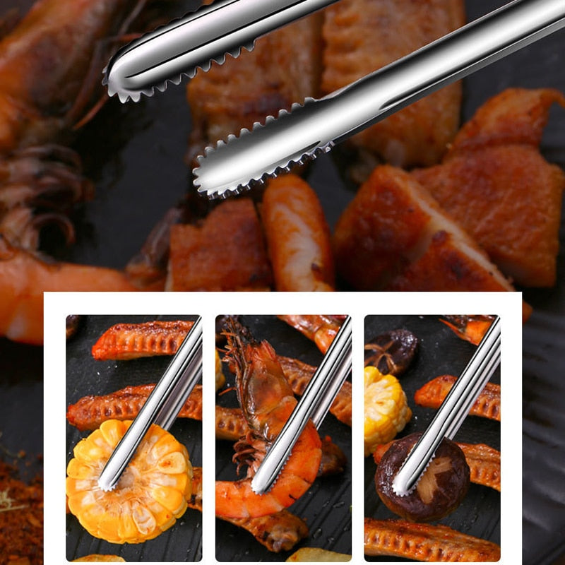 New Stainless Steel Grill Tongs