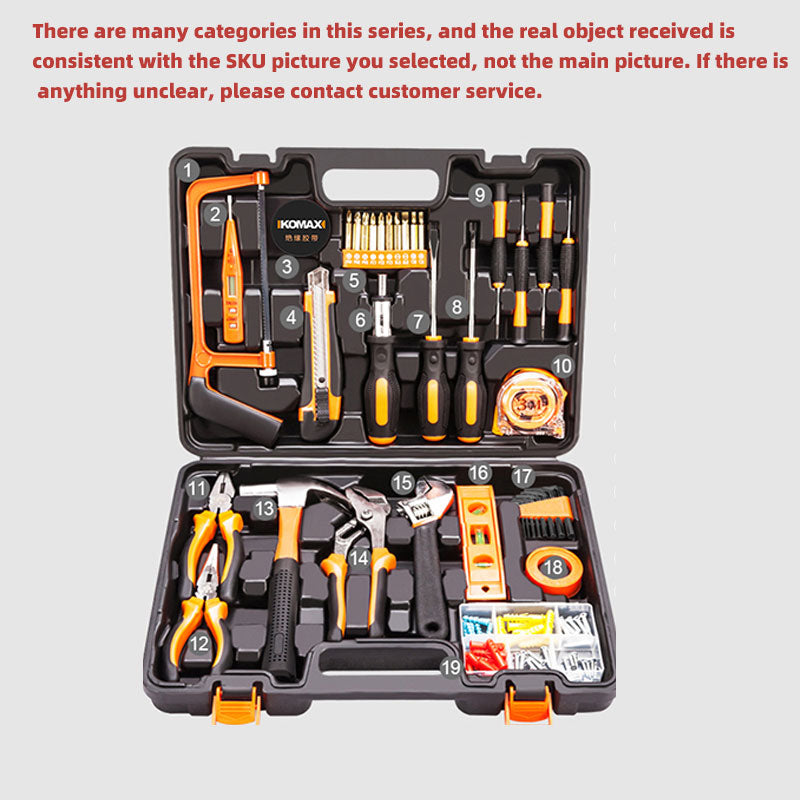 Home Improvement and Tools Set with Drill Tool Box Professional Hand Power Tools Set Electrician Complete Tool Kit Full Toolbox