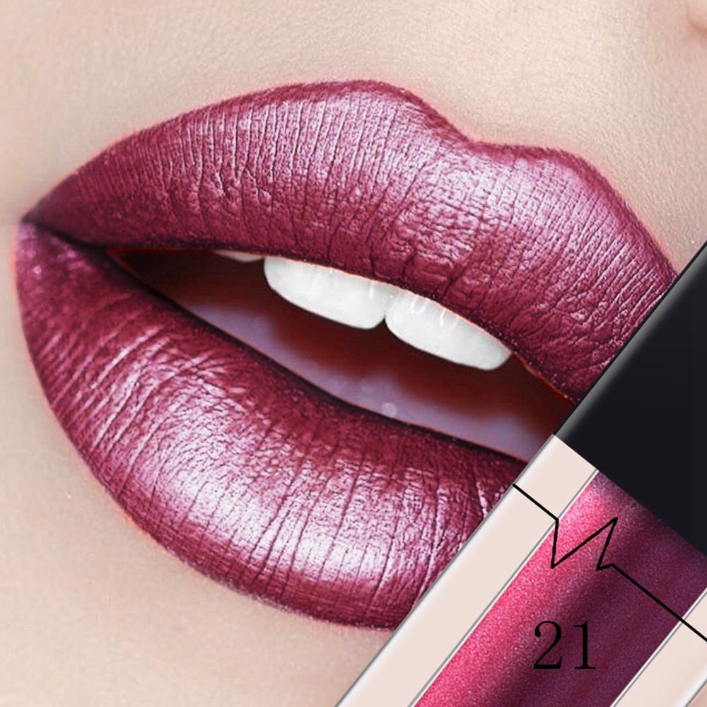 24 Colors Metallic Matte Lipgloss Not Fade Not Stick Cup Mouth Lipstick Mositurizing Waterproof Longlasting Sexy Lip Makeup
