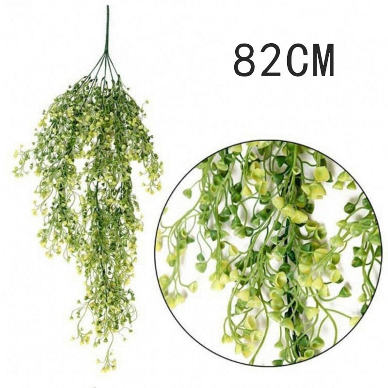 Artificial Plant Persian Fern Leaves Vines Room Home Garden Decoration Accessories Wedding Party Wall Hanging Balcony Decoration