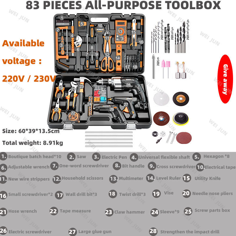 Professional Tools Set Drill Toolkit