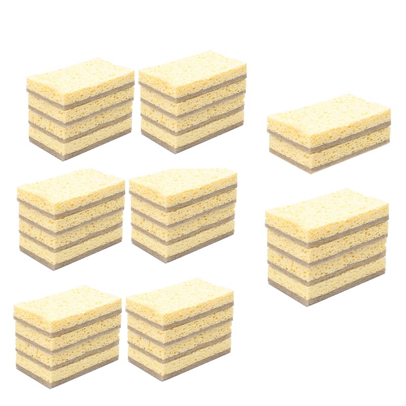 QUANGE Natural Plant Based Scrub Sponge Pad Palm Fiber Dishwashing Kitchen Item Scrubber Non Scratch Compostable 2-Sided Sponges