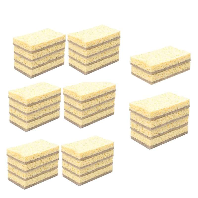 QUANGE Natural Plant Based Scrub Sponge Pad Palm Fiber Dishwashing Kitchen Item Scrubber Non Scratch Compostable 2-Sided Sponges