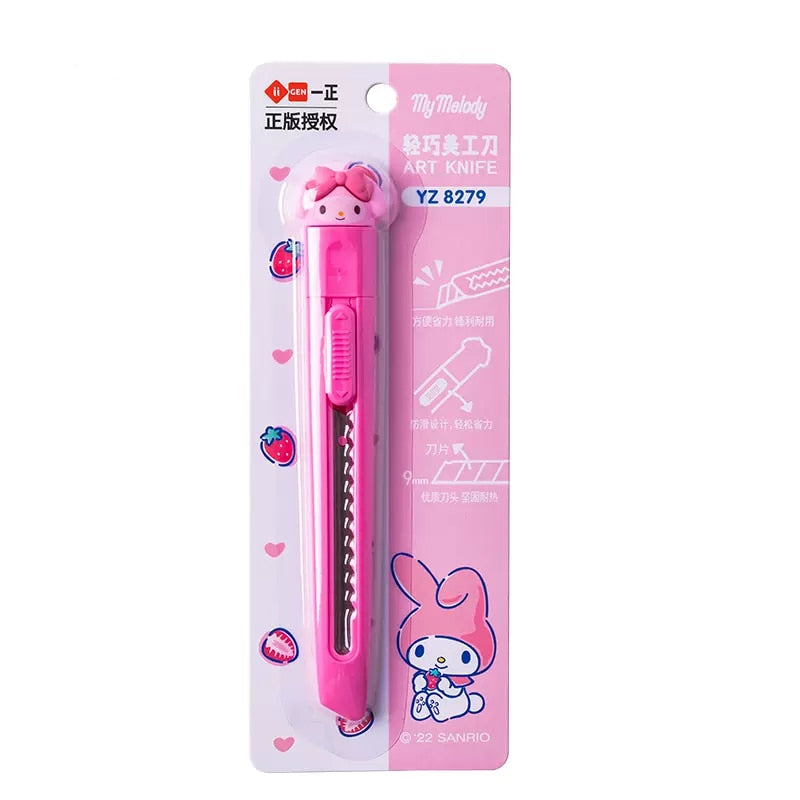 Sanrio Hello Kitty Knife Melody Creative Cartoon Cute Art Knife Portable Student Art Cutting Hello Kitty Cat Express Unpacking