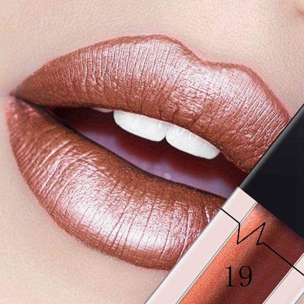 24 Colors Metallic Matte Lipgloss Not Fade Not Stick Cup Mouth Lipstick Mositurizing Waterproof Longlasting Sexy Lip Makeup