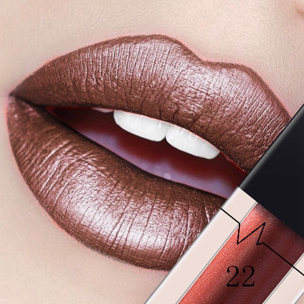 24 Colors Metallic Matte Lipgloss Not Fade Not Stick Cup Mouth Lipstick Mositurizing Waterproof Longlasting Sexy Lip Makeup