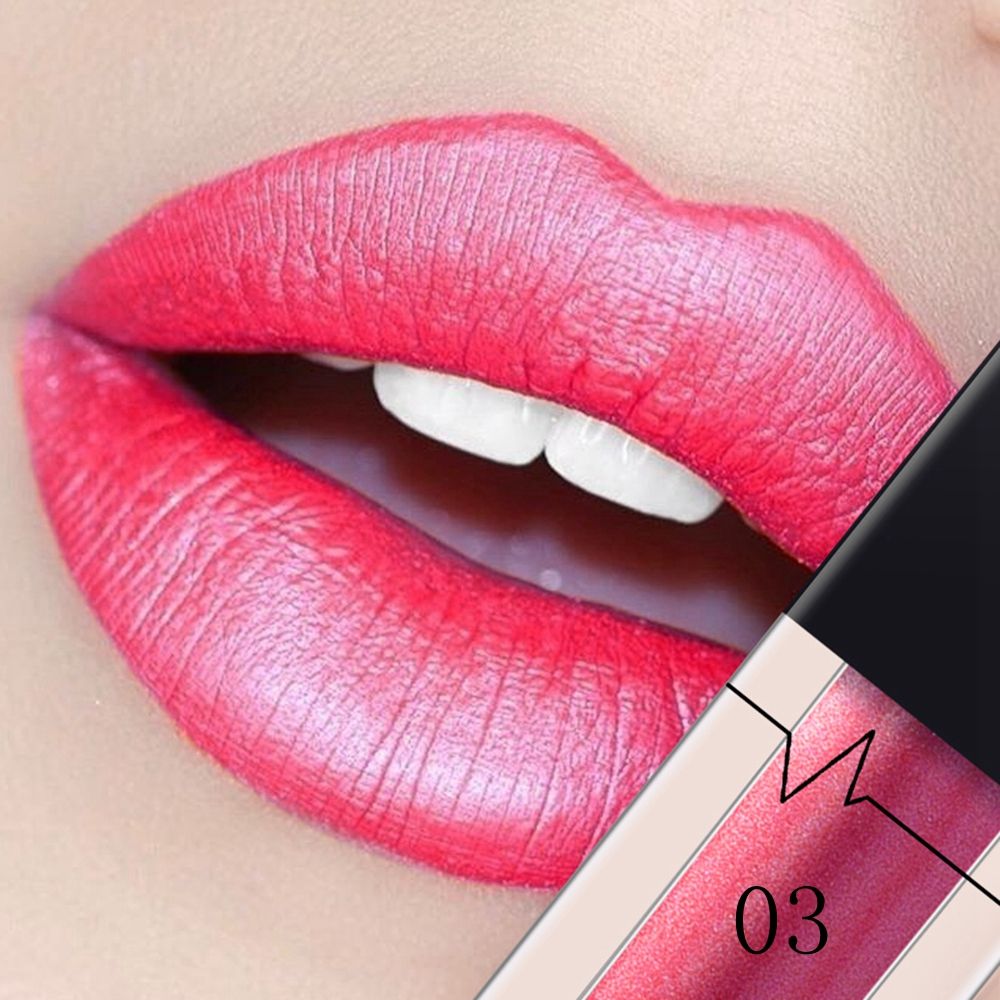 24 Colors Metallic Matte Lipgloss Not Fade Not Stick Cup Mouth Lipstick Mositurizing Waterproof Longlasting Sexy Lip Makeup