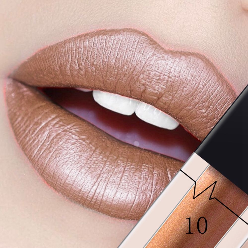 24 Colors Metallic Matte Lipgloss Not Fade Not Stick Cup Mouth Lipstick Mositurizing Waterproof Longlasting Sexy Lip Makeup