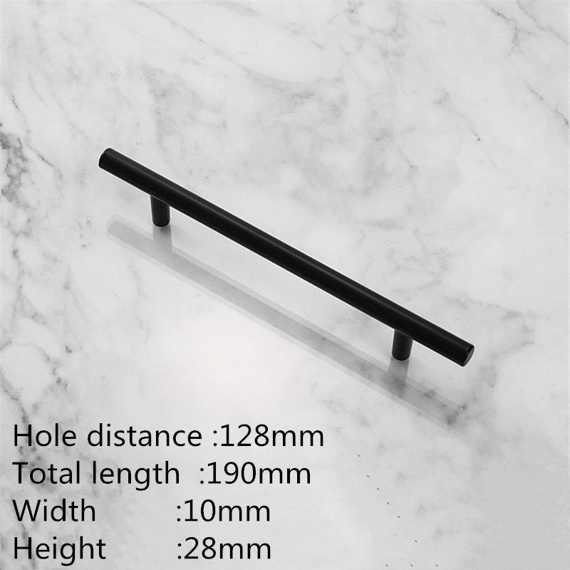 KK&FING European Simple Black Kitchen Furniture Handles Matte Gold Aluminum Alloy Cabinet Drawer Pulls Furniture Handle Hardware