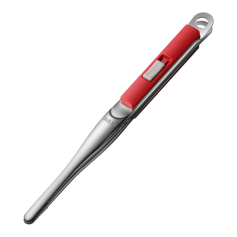 304stainless Steel Grill Tongs Meat Cooking Utensils for BBQ Baking Kitchen Accessories Camping Supplies Item Barbecue Clip 26cm