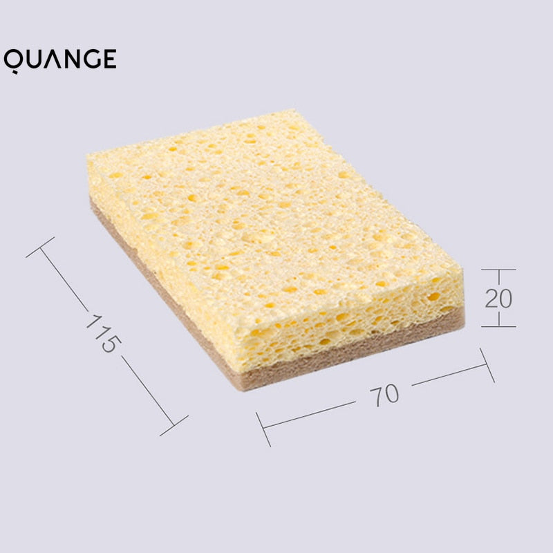 QUANGE Natural Plant Based Scrub Sponge Pad Palm Fiber Dishwashing Kitchen Item Scrubber Non Scratch Compostable 2-Sided Sponges