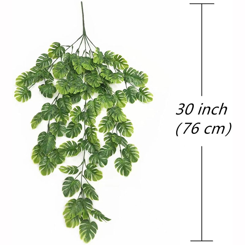 Artificial Plant Persian Fern Leaves Vines Room Home Garden Decoration Accessories Wedding Party Wall Hanging Balcony Decoration