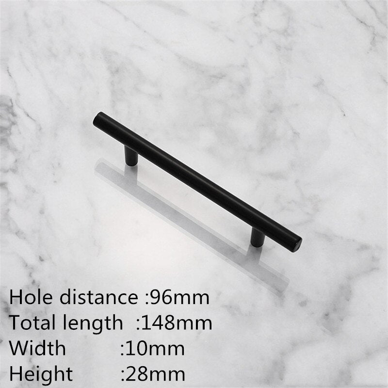KK&FING European Simple Black Kitchen Furniture Handles Matte Gold Aluminum Alloy Cabinet Drawer Pulls Furniture Handle Hardware