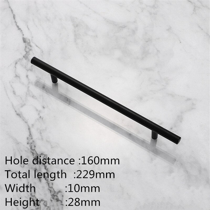 KK&FING European Simple Black Kitchen Furniture Handles Matte Gold Aluminum Alloy Cabinet Drawer Pulls Furniture Handle Hardware