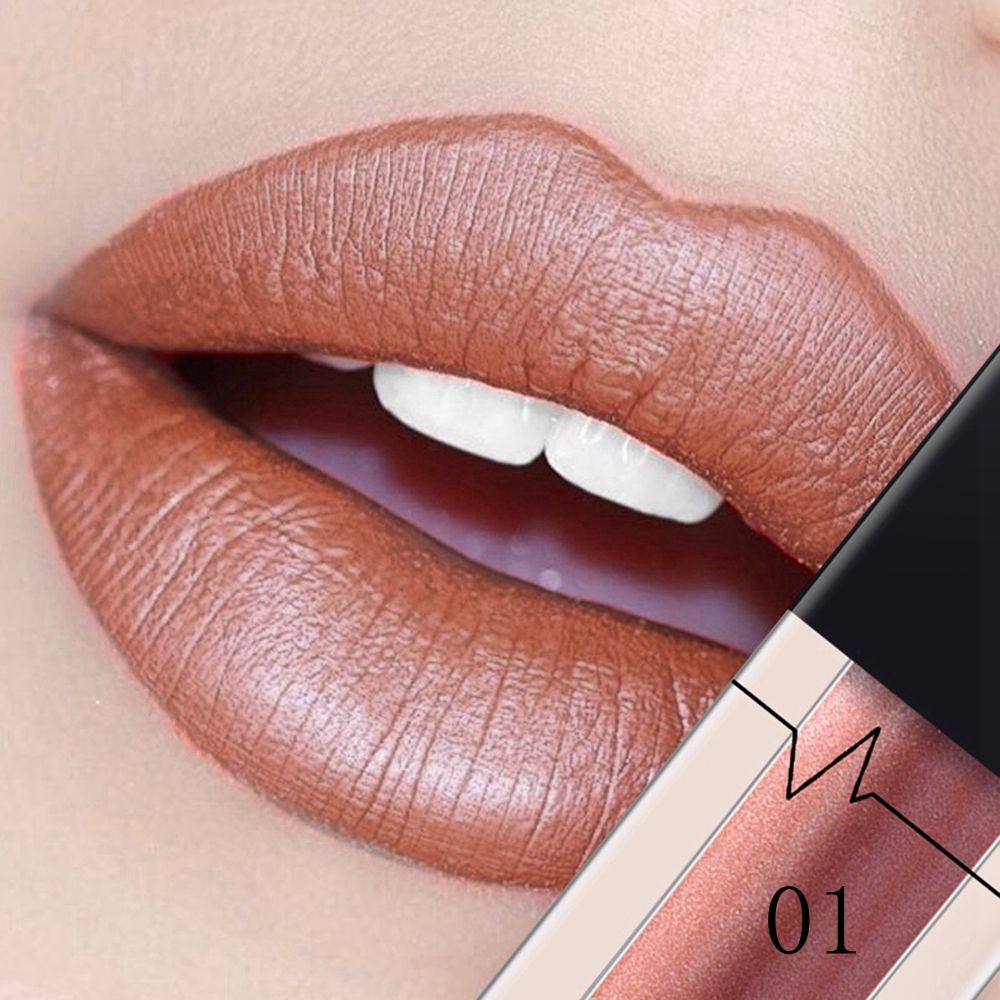 24 Colors Metallic Matte Lipgloss Not Fade Not Stick Cup Mouth Lipstick Mositurizing Waterproof Longlasting Sexy Lip Makeup