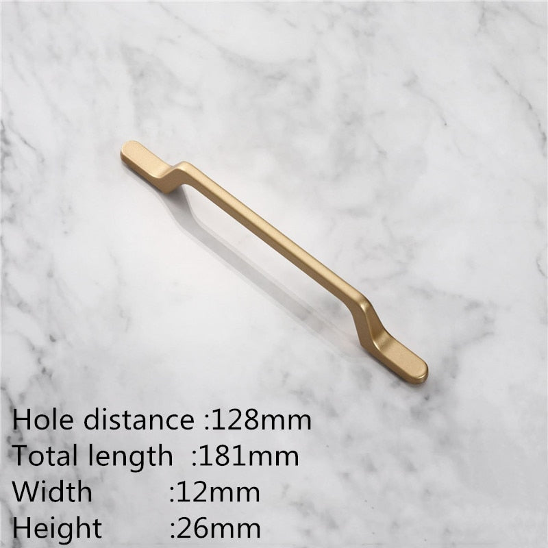 KK&FING European Simple Black Kitchen Furniture Handles Matte Gold Aluminum Alloy Cabinet Drawer Pulls Furniture Handle Hardware