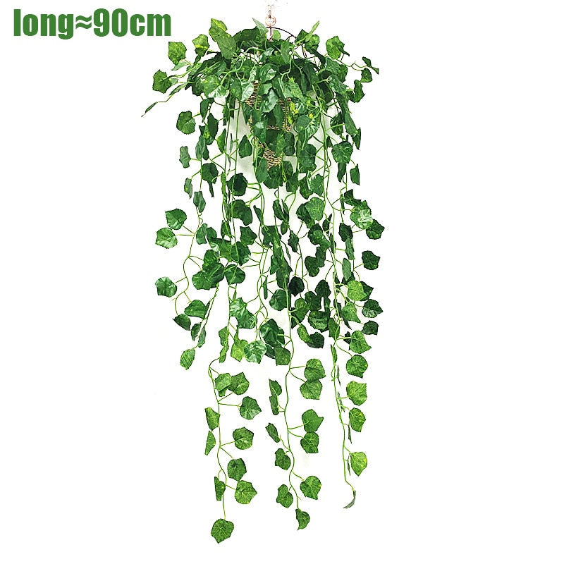 Artificial Plant Persian Fern Leaves Vines Room Home Garden Decoration Accessories Wedding Party Wall Hanging Balcony Decoration