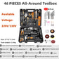 Home Improvement and Tools Set with Drill Tool Box Professional Hand Power Tools Set Electrician Complete Tool Kit Full Toolbox