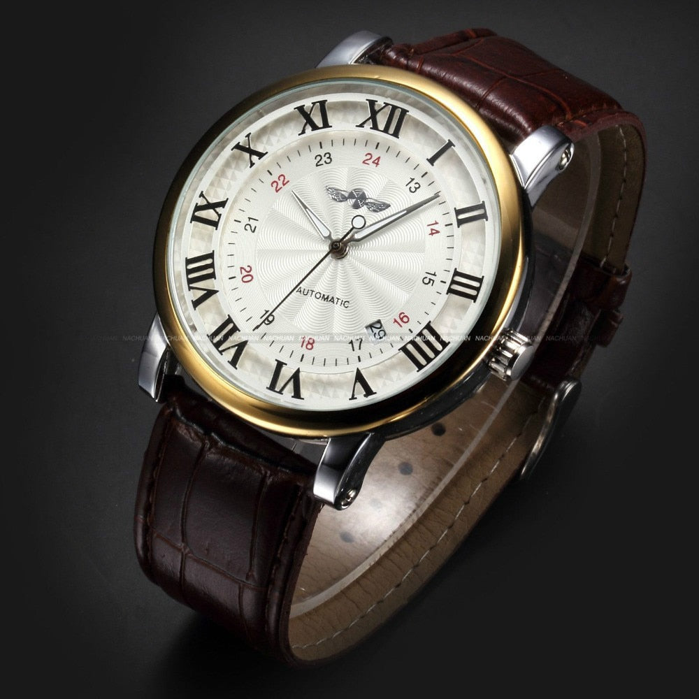 Mechanical Calendar Leather Watch