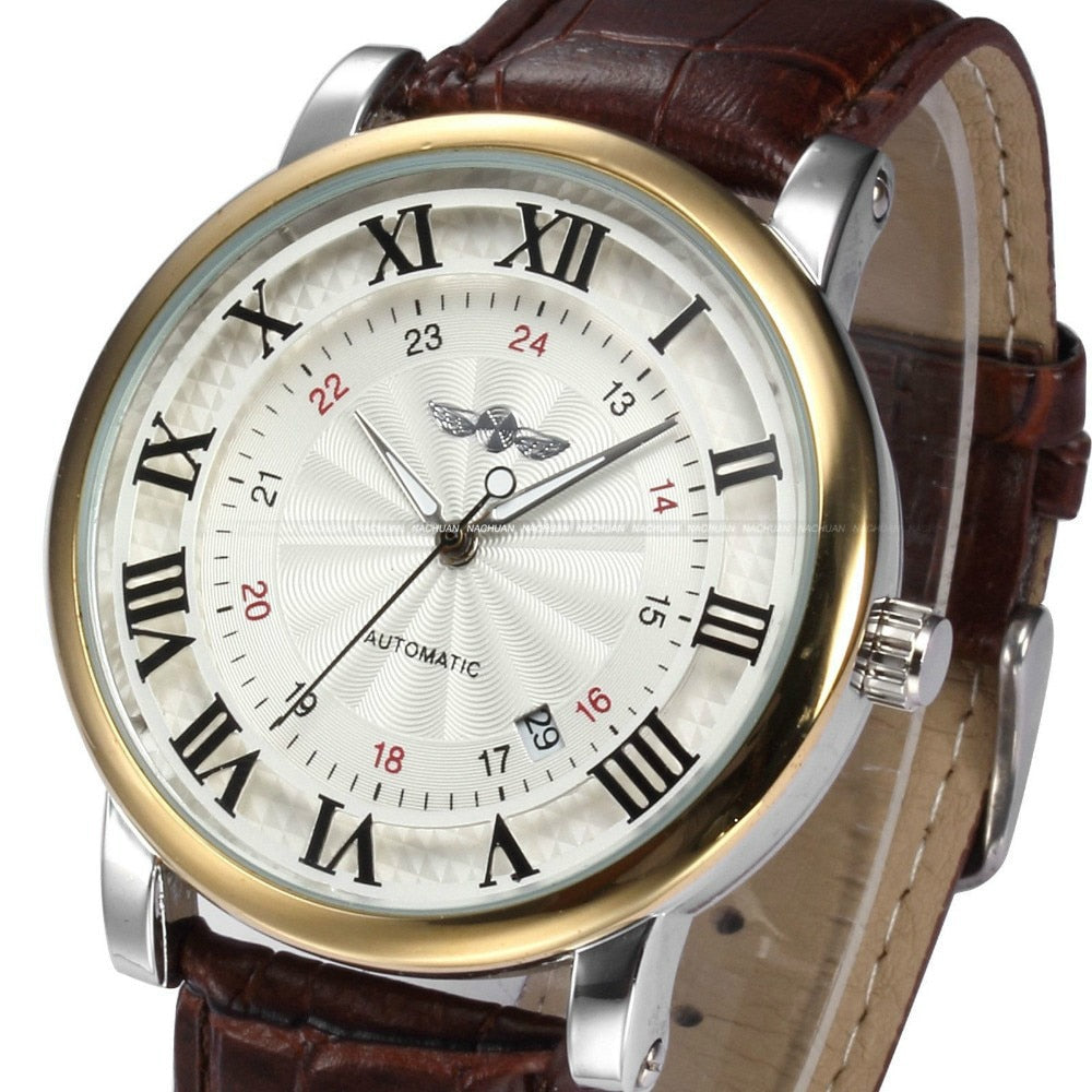 Mechanical Calendar Leather Watch