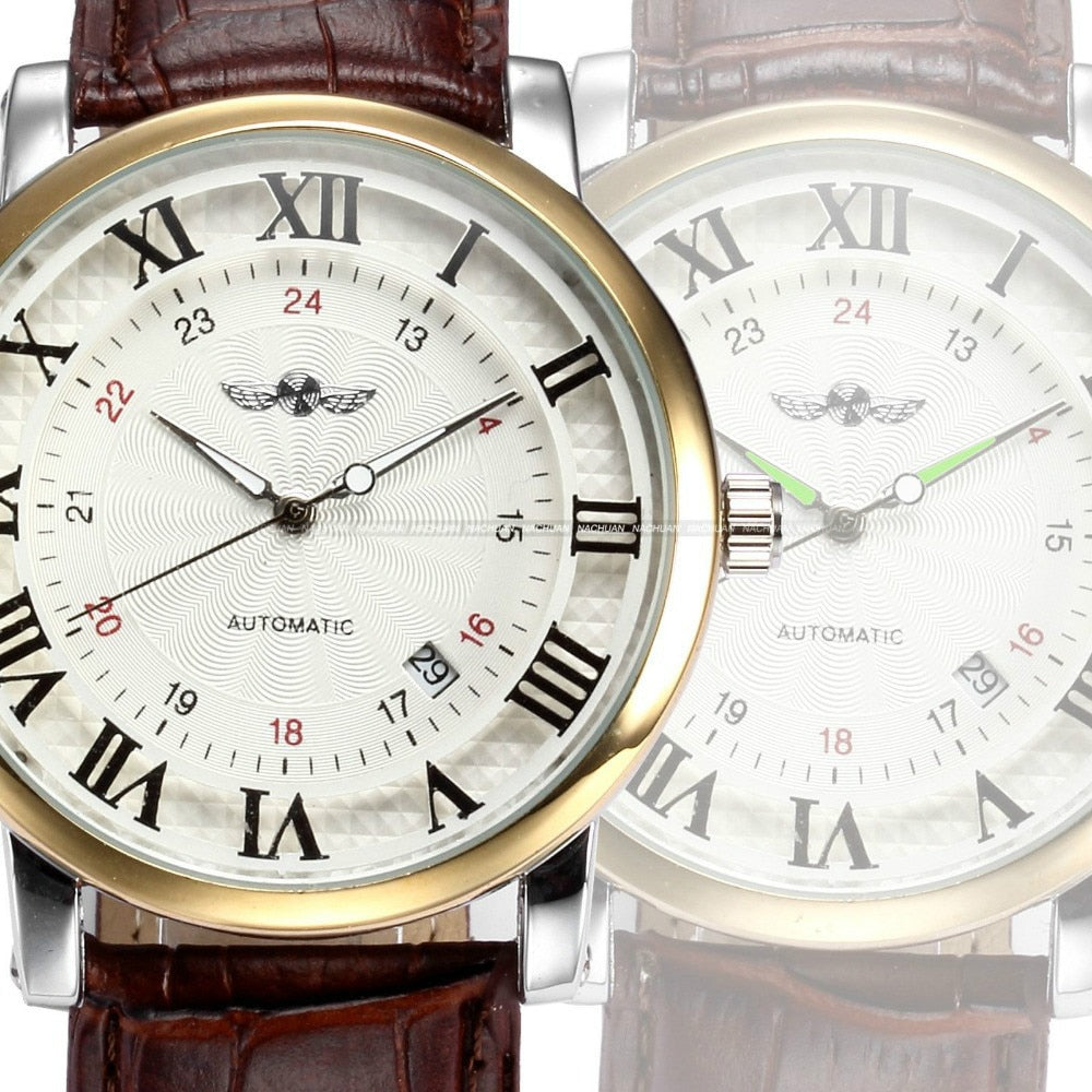 Mechanical Calendar Leather Watch