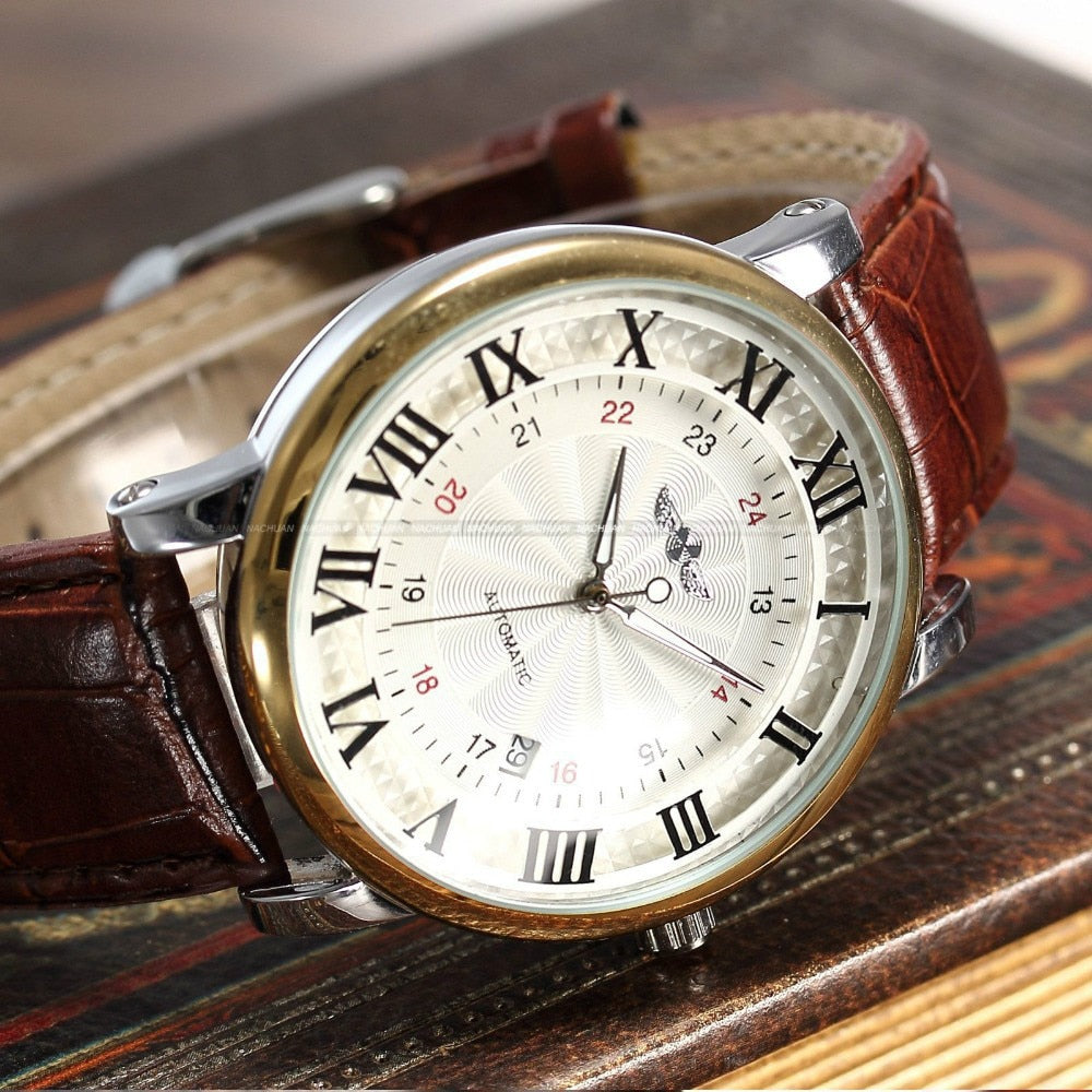 Mechanical Calendar Leather Watch