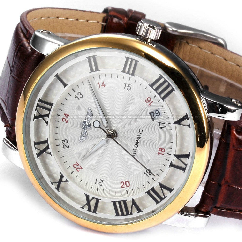 Mechanical Calendar Leather Watch