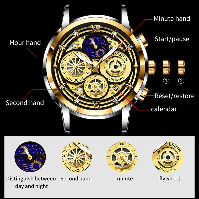 Luxury Sports Chronograph Quartz Watch