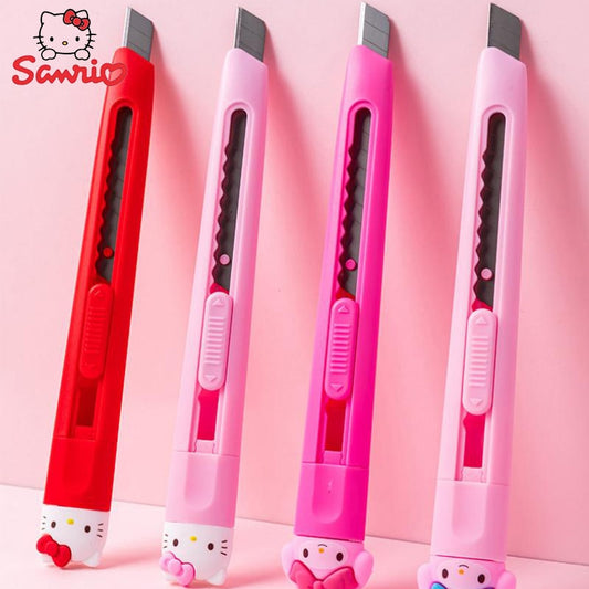 Sanrio Hello Kitty Knife Melody Creative Cartoon Cute Art Knife Portable Student Art Cutting Hello Kitty Cat Express Unpacking